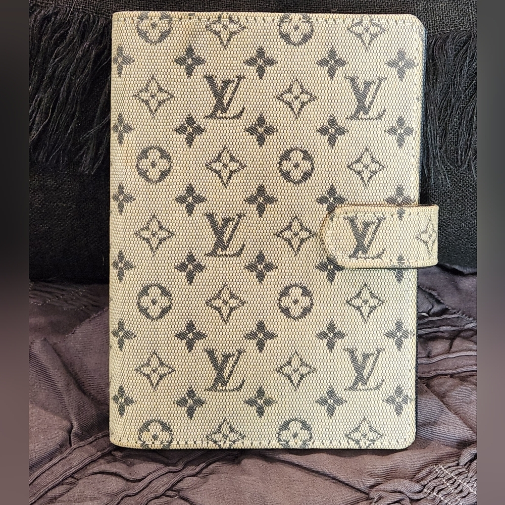 Louis Vuitton Monogram Idylle Canvas Navy Small 6 ring Agenda PM Planner Wallet